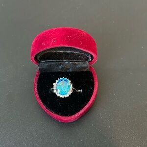 Blue cute 14k gold plated ring